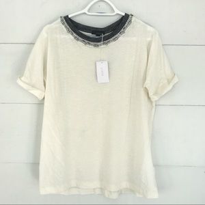 J. Crew embellished neckline tee NWT size: M